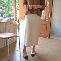 데일리앤 퓨레 H라인 일자 스판 밴딩 롱스커트