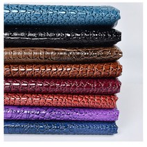 인조 고급 모노 고광택 크로커다일 악어 가죽 가방 소품 지갑 제작 패턴 길이 1.1m 폭1.38m, 블랙