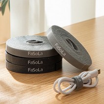 잘라쓰는 선 정리 벨크로 찍찍이 테이프 케이블타이 3M-5M 4op, 5m 그레이