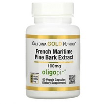 cgn 캘리포니아골드 프랑스 해송 껍질 올리고핀 100mg 60정 french maritime pine bark extract, 1개