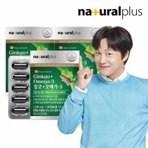 내츄럴플러스 징코 오메가3 60캡슐 3박스(6개월분) 은행잎추출물 혈행 기억력개선, 단품, 단품