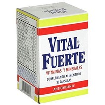 Vital Fuerte 비타민 및 미네랄 보충제 30캡슐 병.