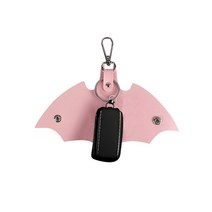 굿도우 박쥐 디자인 열쇠고리 자동차 키홀더 케이스, 연핑크