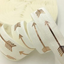 크기 5/8 인치 15mm 화살표 금박 인쇄 접는 탄성 FOE 스판덱스 머리띠 DIY 봉제 장식, GS134, 10야드 스트레칭