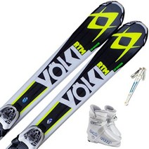 스키 폴클 (VOLKL) 4 점 세트 주니어 스키 RTM-JR 스톡 부츠 포함, 부츠25 + 스키130cm / 스톡 100cm