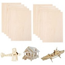 MayuLa 10Pcs 합판 시트 2mmx300mmx200mm 발사 나무 시트 MDF 보드 시트 미완성 나무 보드 나무 판 모델, 단일옵션