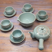청자 5인 전통다기세트 다도세트 전통찻잔 외국인 선물용 고급다구