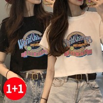 주디엘리 여성 챔스 여름 크롭 반팔 티셔츠