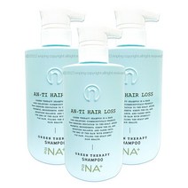 [탈모샴푸] 지루성두피염 약산성 저자극 더나플러스 그린테라피 천연 탈모 샴푸 500ml, 3개