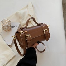 프렌치 크라우드소싱 백 여성 2022 새로운 가을 / 겨울 패션 빈티지 질감 보스턴 가방, 5 카키색 옷감