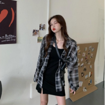 셔츠원피스 대학생 체크원피스