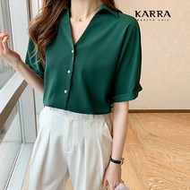 카라 KARRA 88까지 딥그린오픈블라우스 A3F0984