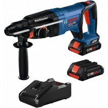 BOSCH GBH18V-26DK25 18V EC 브러시리스 SDS-plus® Bulldog™ 1인치 (2) CORE18V 4 Ah 고급 전원 배터리가 포함된 회전식 해머 키트, 2개의 4ah 배터리가 포함된 키트
