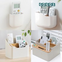 리모컨 거치대 정리함 보관함 화장품 수납함 다용도 수납 리모콘 꽂이 보관 정리 4종류, 2칸 화이트 (거치형), 1개