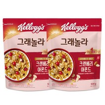 켈로그 크랜베리 아몬드 그래놀라 500g 파우치형 2봉지, 2개