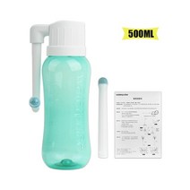 야외 여행 캠핑 휴대용 비데 핸디 수동 비데 분무기 핸드 헬드 여성 위생 청소기 병 긴 노즐 세척 임신 한 개인 스프레이 세척, 500ml 녹색 상자 없음