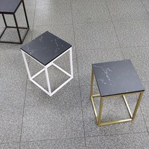 심포니 국산 완제품 침실 침대 안방 철재 협탁 이동식 마블 대리석, 기본형 - 골드 블랙마블