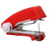 저스트업 가죽공예 공구 레드 미니 소형 재봉틀 1 개 바느질 무선 휴대용 의류 세공 도구 액세서리, [01] 1pcs red