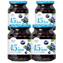 복음자리 45도 과일 잼 (블루베리) 350g 과일 청 퓨레 토스트 소스 홈카페 라떼 만들기, 4개
