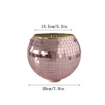 거울 반사경 garden pot planters disco ball outdoor flower pots rope mirror hang basket wall home room 정원, 골드 로즈 20