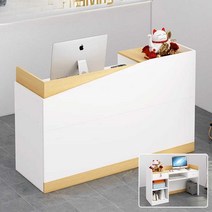 캐셔 카운터 술집 안내카운터 포스기 접수대 프론트, 80 나뭇결 + 화이트 80x40x90cm