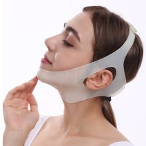 실리콘 얼굴땡기미 얼굴비대칭교정 이중턱살제거 얼굴붓기 마사지, 1pc Beige