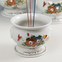 ANTW 백자 큐빅목단 도자기 향로(소) 향꽂이 향홀더 202330EA