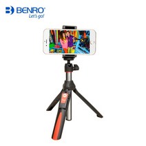 핸드폰 스마트폰 짐벌 셀카봉 무선 블루투스 삼각대 셀카봉 모노 포드 benro mk10 데스크탑 4 in 1 확장형 스틱 라이브 홀더 bluetooth remote for, 레드 MK10