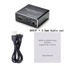 광학 분배기 광섬유 변환기 스플리터 dtsdolby 오디오 추출기 rca hdmi 호환 오디오 추출기 hdmi 오디오 추출기 4k spdif와 호환 가능, 3.5mm