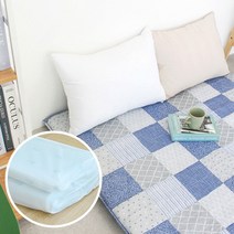 아르떼베딩 요커버+솜포함 보드라운 피치스킨 사계절 요매트 리치, 요매트 D, 블루