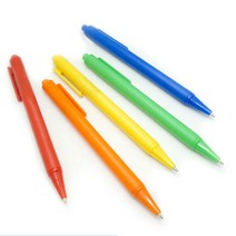 비비드 오색컬러 베이직 똑딱 볼펜 1.0mm 대학생필기구 메모용펜 강의펜 부드러운펜, 블루베리