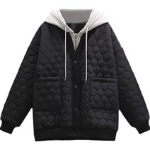안안씬 여성 겨울 가볍고 따뜻한 맨투맨 모자 누비점퍼 솜옷