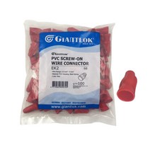 자이언트록 와이어콘넥터 적색 1봉 100개 스크류 온 커넥터, 2봉