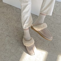 MS어패럴 여성용 리얼 소가죽 스웨이드 패치 어그 슬리퍼 양털부츠 양털단화 2cm