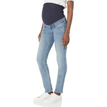 Motherhood Maternity 여성용 인디고 블루 슈퍼 스트레치 시크릿 핏 벨리 스키니 데님 진 미디엄 워시, Large, Medium Horizon Wash