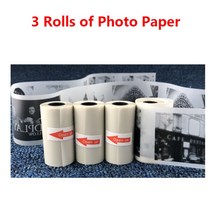 프린터 프린트 미니 소형 휴대용 라벨 바코드 PeriPage PAPERANG 포토 프린터용 감열지 용지 스티커 3 롤 인화지 컬러 자체 접착, 04 3 photo paper