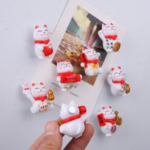 마네키네코 일본 복 고양이 메모자석 냉장고 미니어처 마그넷 인테리어 소품 아이디어 상품, C