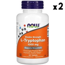 NOW Supplements 2배강력 엘트립토판 세로토닌합성 60정 x2팩 L-Tryptophan 1000mg