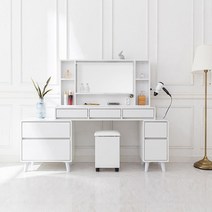 프리미엄 신혼가구 공간맞춤 화장대세트 멀티수납, 화이트