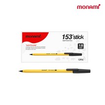 모나미 153 스틱 유성펜 1.0mm 12p, 흑색, 3개입
