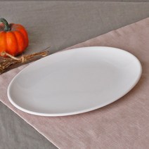 백지 한식 타원접시 24cm 업소용 식당 멜라민 그릇 식기