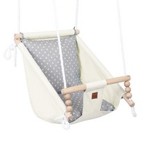 헬로디노 아기그네 풀세트 유아 실내 원목그네 (철봉 미포함), 아이보리, 그레이 스타