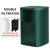 미세먼지 이중 필터 시스템 음이온 공기 청정기 HEPA 및 활성 탄소 포름알데히드 제거 PM 2.5 연기 냄새 미, 02 green