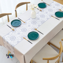 Furong 식탁보 방수 기름 방지 세탁 및 화상, 120*120cm (정사각형 테이블에 적합), 화려한 Shankard (방수 및 방유)