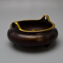 중식화구 중화렌지 구리 동상 순수 삼각대 향 버너 골동품 Xuande 스토브, 한개옵션0