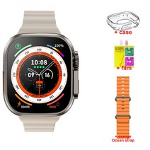 에어 전신 바디 바디풍 샤워 건조기 드라이어 남성용 ZD8 울트라 맥스 플러스 스마트 워치 49mm 티타늄 합금 레티나 BT IP68 방수 스마트워치, [04] ZD8 ultra max plus, 37.add ocean Orange - ZD8 ultr