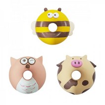 칼리 천연 라텍스 애견 강아지 장난감 도넛, 1개, 카우