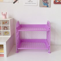 신문가판대 접이식 매거진랙 잡지꽂이 책진열대 전단지거치대 도서 잡지 홍보물W& G Ins 데스크탑 더블, 04 purple