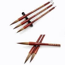 필방 서예 용품 1pcs 늑대 머리 나무 쓰기 브러쉬 전통 그림 연습 펜, 없음