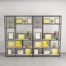 트로피진열장 메달 표창장 진열 전시 렉 수납장 선반, 장식장 골드-사이즈 100x25x180cm